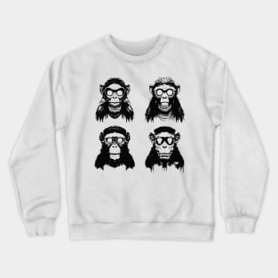 Halloween Zombie Monkey Squad Crewneck Sweatshirt